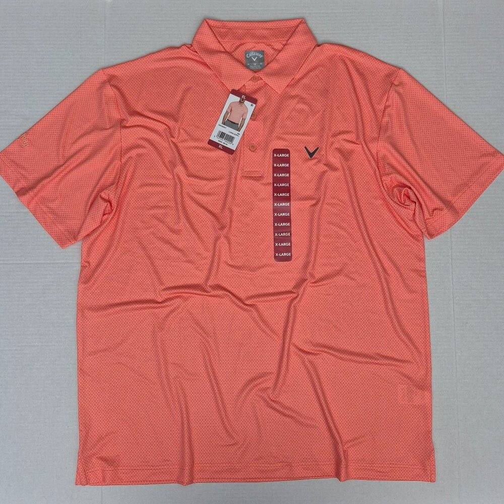 Callaway Short Sleeve Stretch Golf Polo, Size XL Coral - NWT